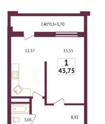 Продажа 1-комнатной квартиры, Краснодар, Домбайская улица,  10/2