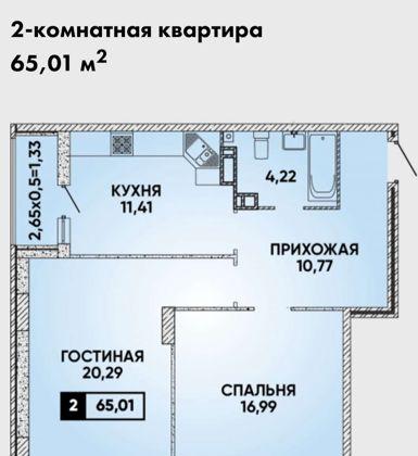 Продажа 2-комнатной квартиры, Краснодар, улица имени Героя Георгия Бочарникова,  12