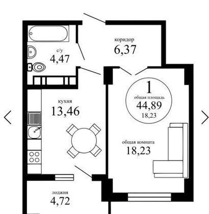 Продажа 1-комнатной новостройки, Краснодар, улица Гаврилова,  88