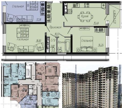 Продажа 2-комнатной новостройки, Краснодар, Стахановская улица,  1/5