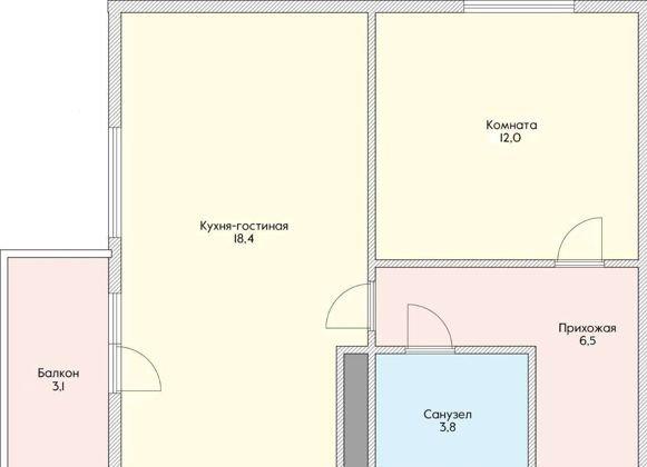 Продажа 1-комнатной квартиры, Краснодар, Домбайская улица,  55к2