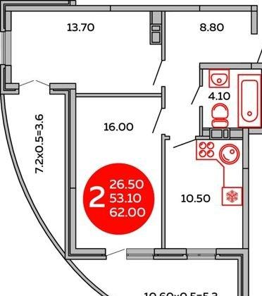 Продажа 2-комнатной квартиры, Краснодар, Командорская улица,  1/3