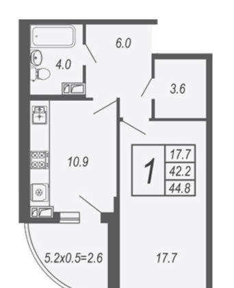 Продажа 1-комнатной квартиры, Краснодар, Адмиралтейский бульвар,  3к3
