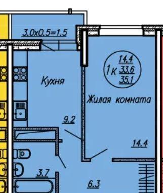 Продажа 1-комнатной квартиры, Краснодар, улица им. Героя Яцкова И.В.,  1/10