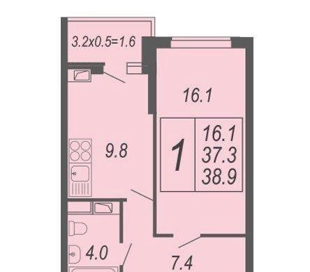 Продажа 1-комнатной квартиры, Краснодар, улица Адмирала Серебрякова,  3к1