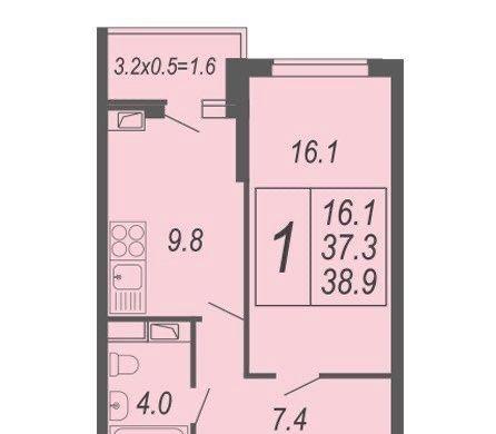 Продажа 1-комнатной квартиры, Краснодар, улица Адмирала Серебрякова,  3к1