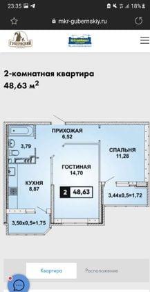 Продажа 2-комнатной квартиры, Краснодар, улица им. Героя Яцкова И.В.,  19