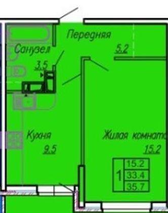 Продажа 1-комнатной квартиры, Краснодар, Тепличная улица,  62/1к3