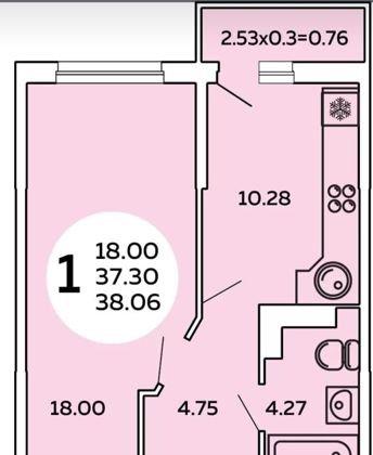 Продажа 1-комнатной квартиры, Краснодар, улица Григория Пономаренко,  43