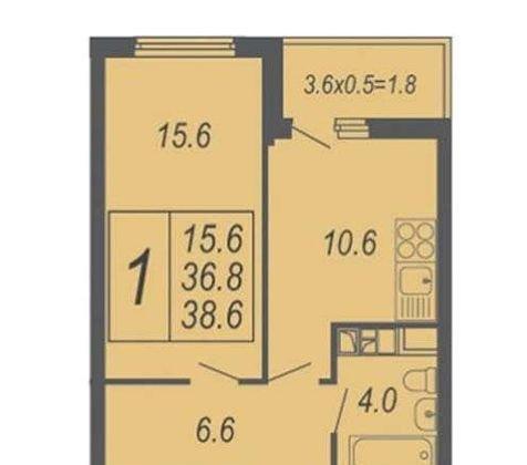 Продажа 1-комнатной квартиры, Краснодар, улица Адмирала Серебрякова,  3к2