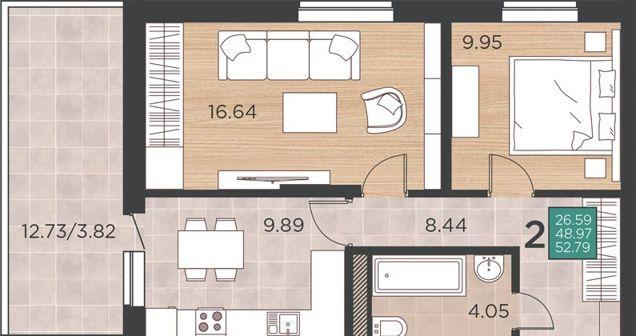 Продажа 2-комнатной квартиры, Краснодар, Командорская улица,  15/1