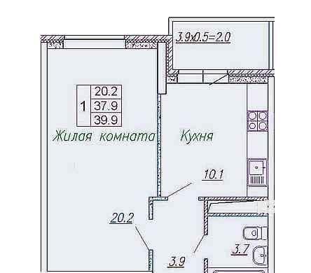 Продажа 1-комнатной новостройки, Краснодар, Гаражная улица,  87