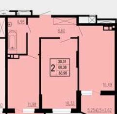 Продажа 2-комнатной квартиры, Краснодар, улица Цезаря Куникова,  35