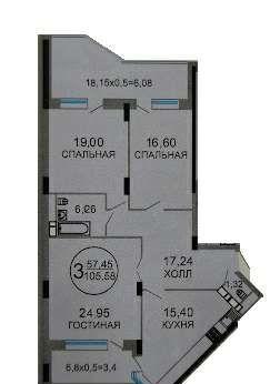 Продажа 3-комнатной квартиры, Краснодар, улица Тургенева,  109