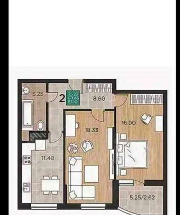 Продажа 2-комнатной квартиры, Краснодар, Командорская улица,  9к2