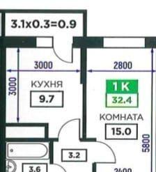 Продажа 1-комнатной квартиры, Краснодар, улица им. Героя Яцкова И.В.,  15к1