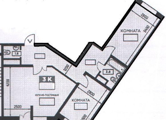 Продажа 3-комнатной квартиры, Краснодар, Домбайская улица,  55к2