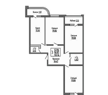 Продажа 3-комнатной новостройки, Краснодар, Кожевенная улица,  22