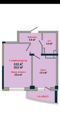 Продажа 1-комнатной квартиры, Краснодар, улица Симиренко,  71к1