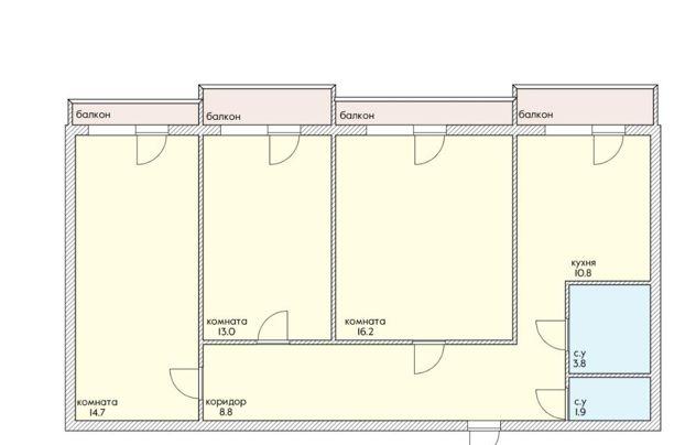 Продажа 3-комнатной квартиры, Краснодар, улица Дзержинского,  54/14