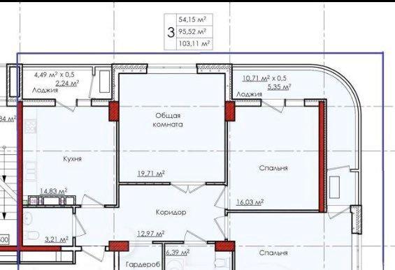 Продажа 3-комнатной новостройки, Краснодар, улица Гаврилова,  88