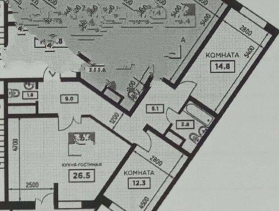 Продажа 3-комнатной квартиры, Краснодар, Домбайская улица,  55к2