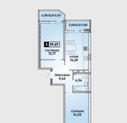 Продажа 2-комнатной квартиры, Краснодар, Калинина,  15к2