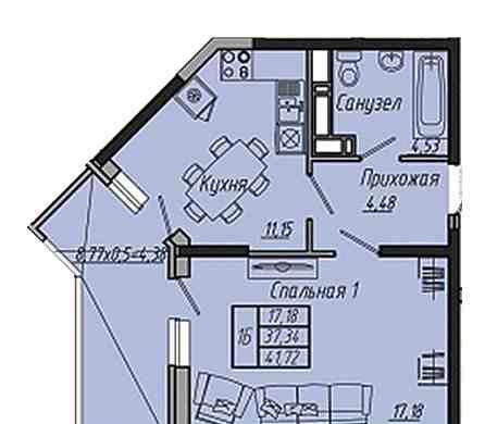 Продажа 1-комнатной квартиры, Краснодар, Стахановская улица,  1