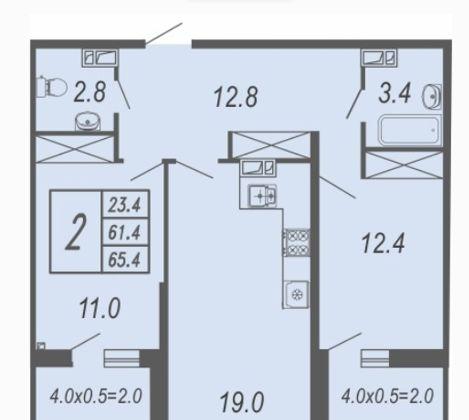 Продажа 2-комнатной квартиры, Краснодар, улица Адмирала Серебрякова,  3к1