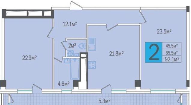 Продажа 2-комнатной квартиры, Краснодар, улица имени Калинина,  92