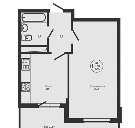 Продажа 1-комнатной новостройки, Краснодар, Гаражная улица,  87