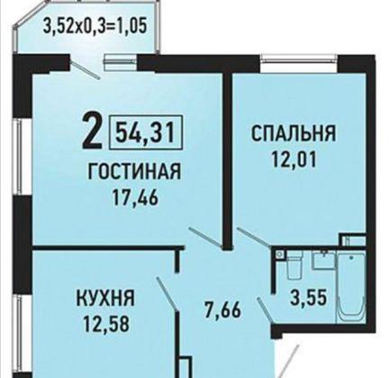 Продажа 2-комнатной квартиры, Краснодар, улица им. Героя Яцкова И.В.,  17