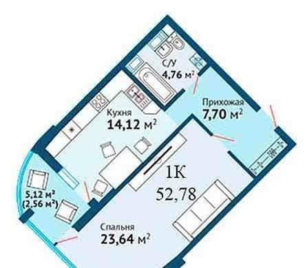 Продажа 1-комнатной новостройки, Краснодар, улица Шоссе Нефтяников,  18к2