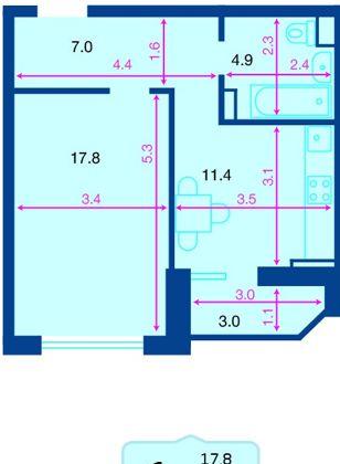 Продажа 1-комнатной новостройки, Краснодар, Береговая улица,  2к1