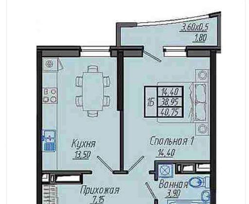 Продажа 1-комнатной квартиры, Краснодар, Тополиная улица,  40/1