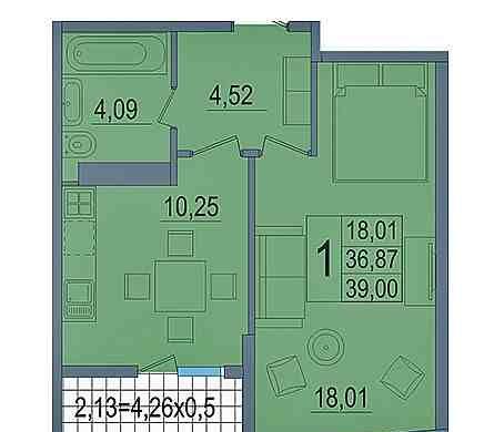 Продажа 1-комнатной новостройки, Краснодар, улица Красных Партизан,  4/15