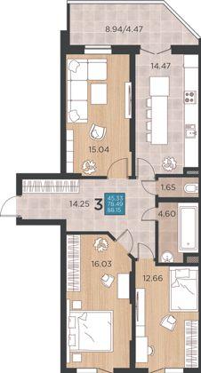 Продажа 3-комнатной квартиры, Краснодар, улица Кирилла Россинского,  41лит1